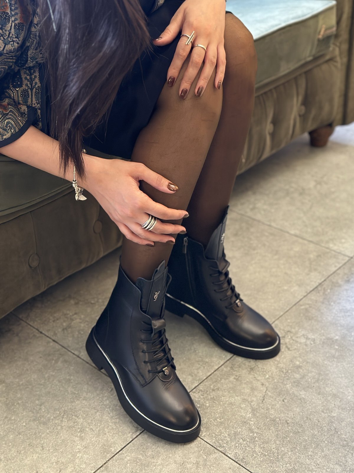 نیم بوت زنانه چرم گاوی.9866