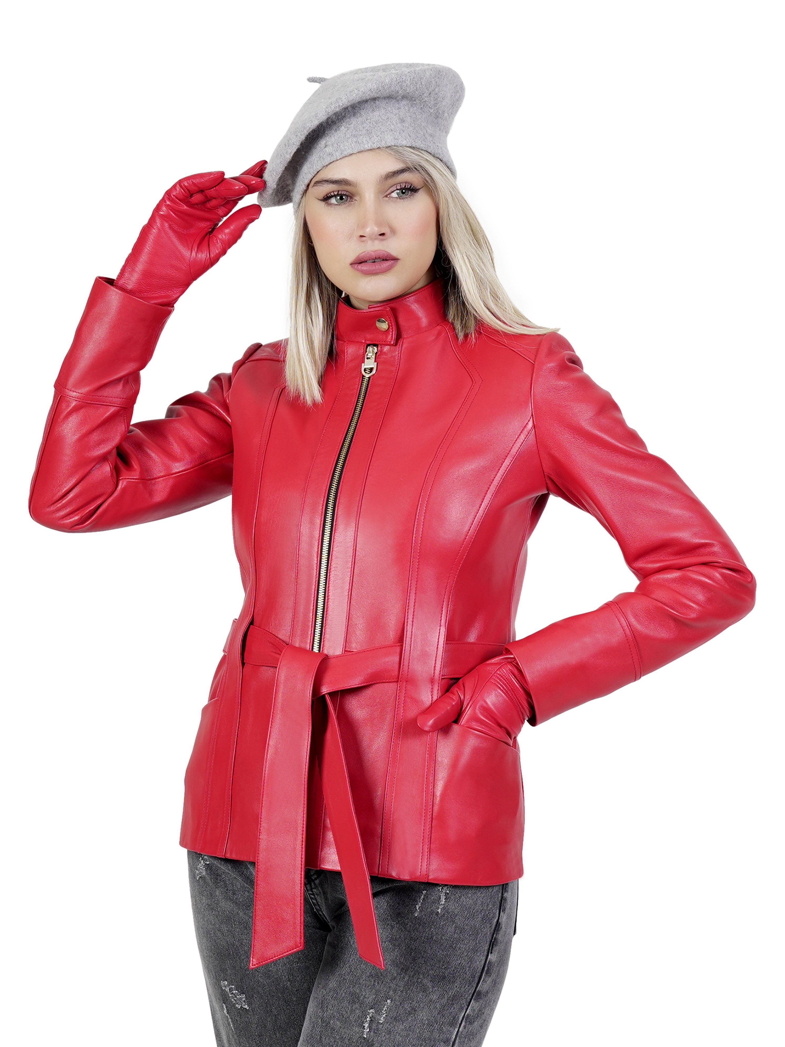 کاپشن زنانه چرم گوسفندی.2022