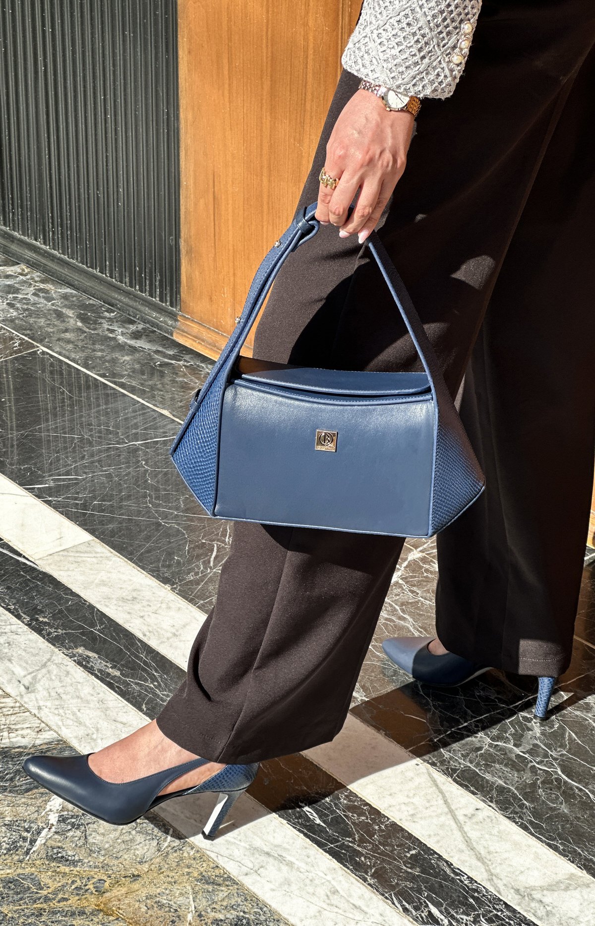 کیف زنانه چرم گاوی.730 سرمه ای