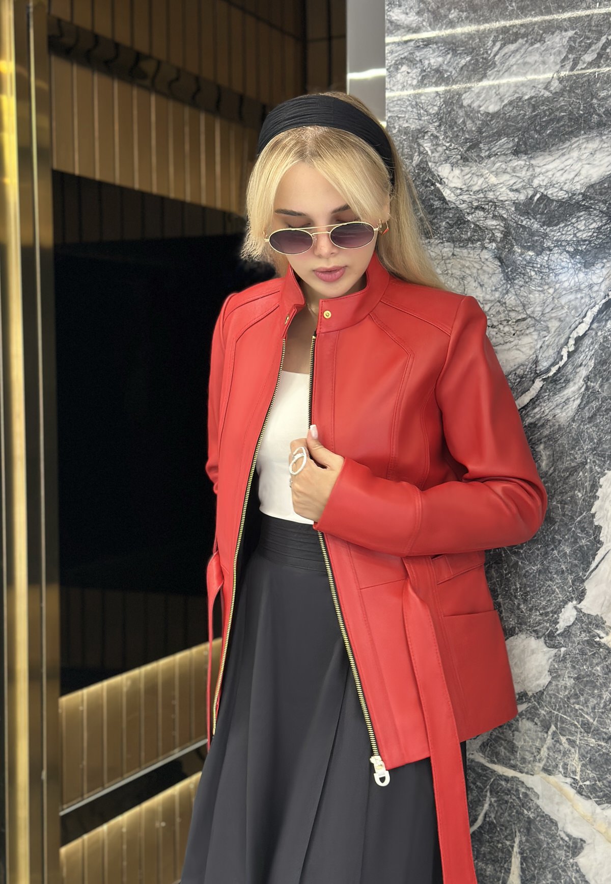 کاپشن زنانه چرم گوسفندی.N2022