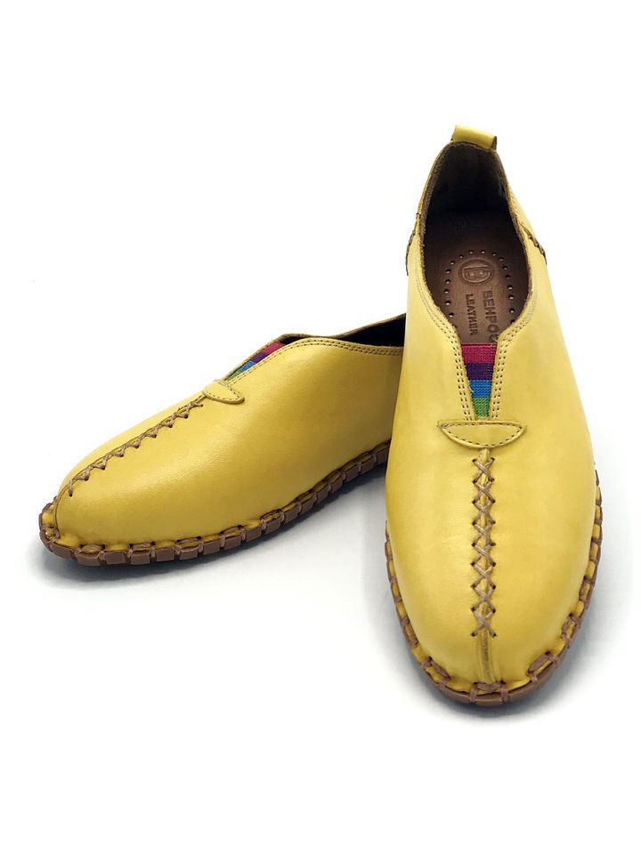 کفش زنانه چرم گاوی2901 , زرد