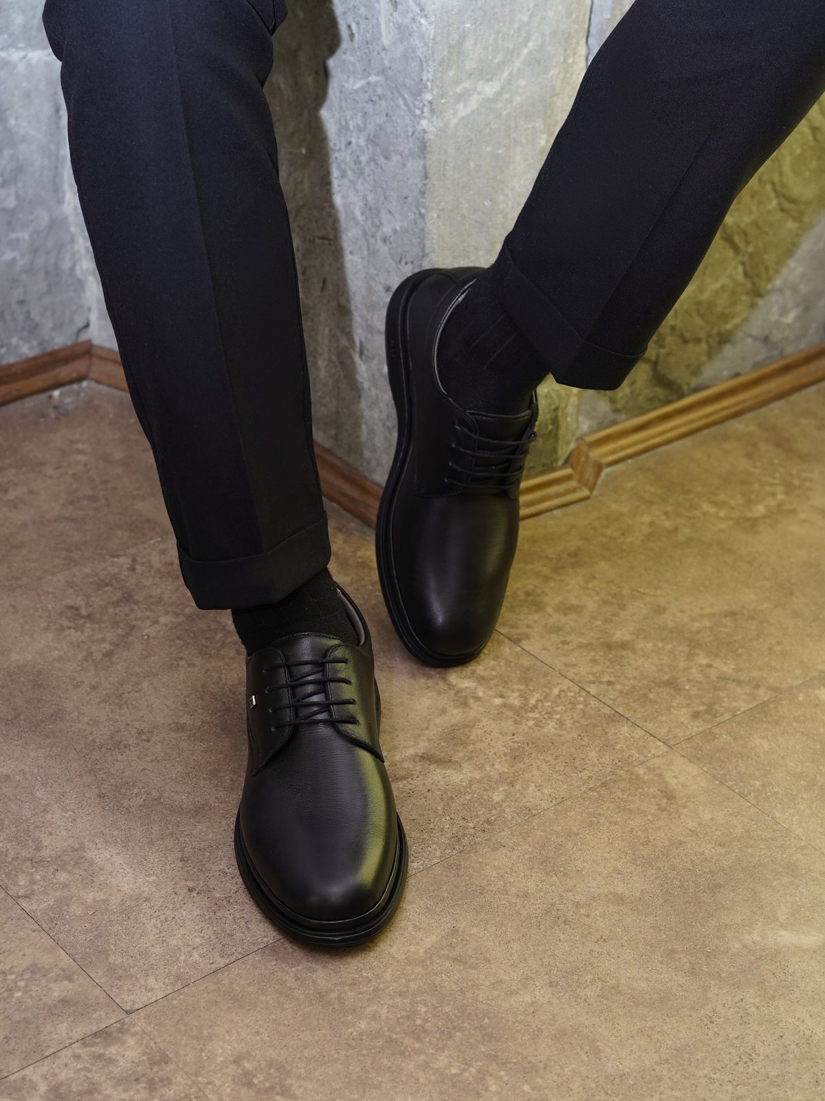 کفش مردانه چرم گاوی.842 مشکی