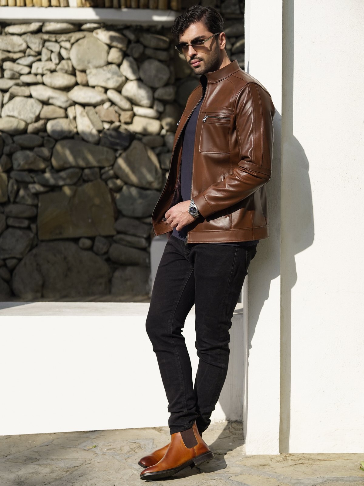 کاپشن مردانه چرم گوسفندی.2065