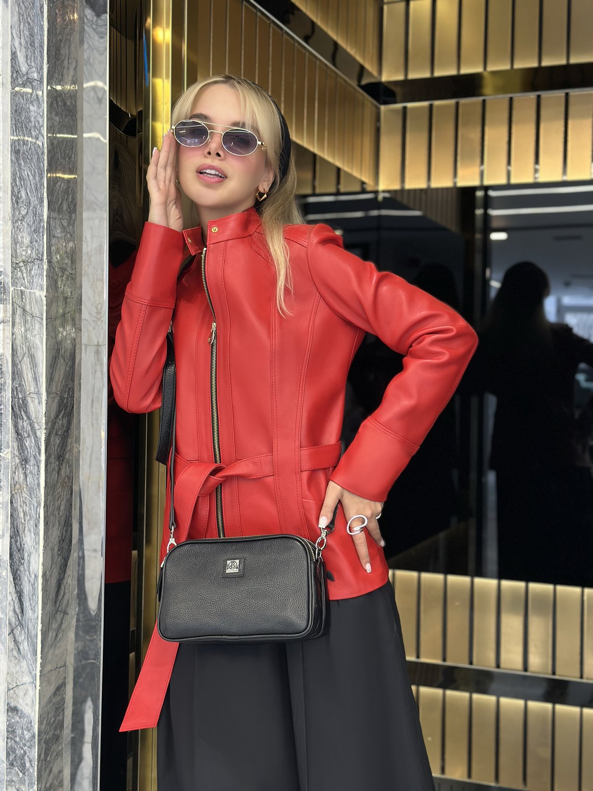 کاپشن زنانه چرم گوسفندی.N2022
