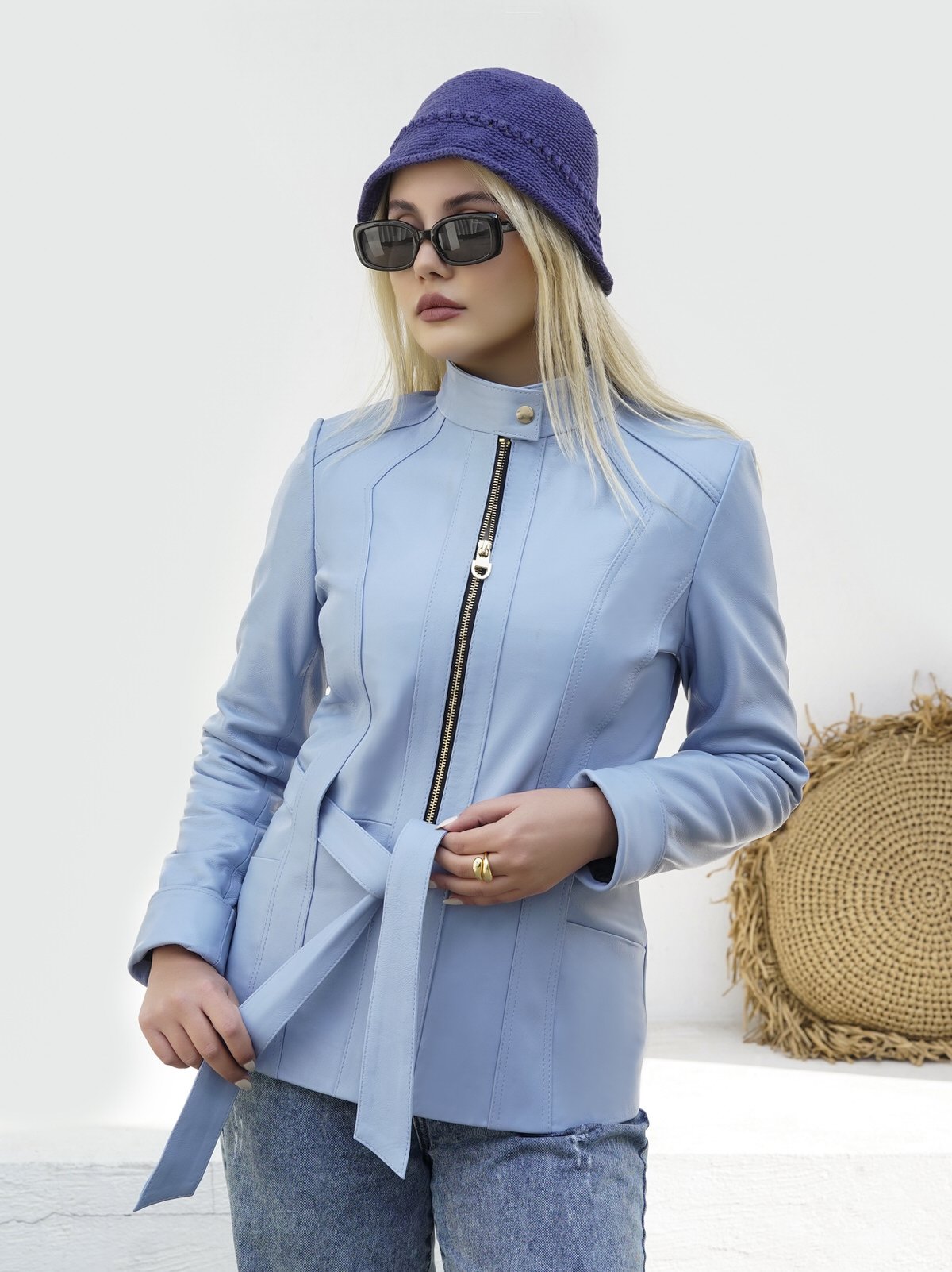 کاپشن زنانه چرم گوسفندی.N2022