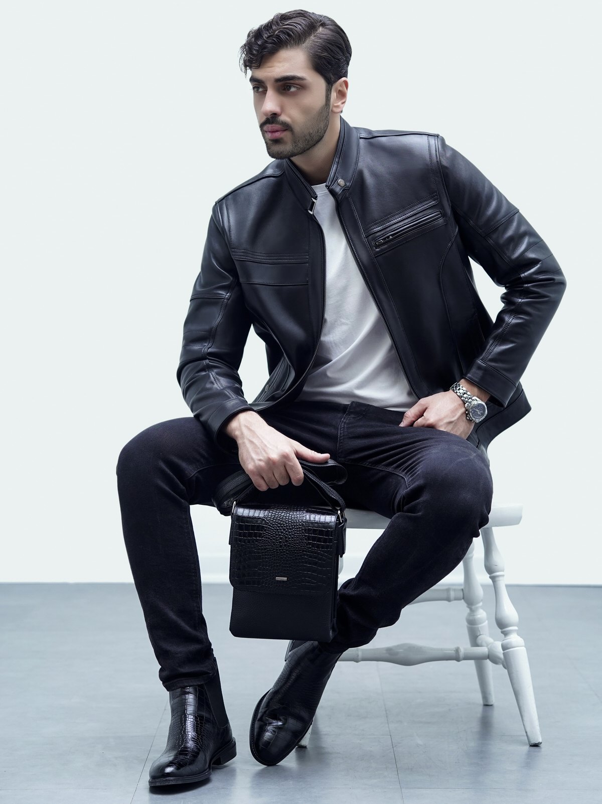 کاپشن مردانه چرم گوسفندی.6039