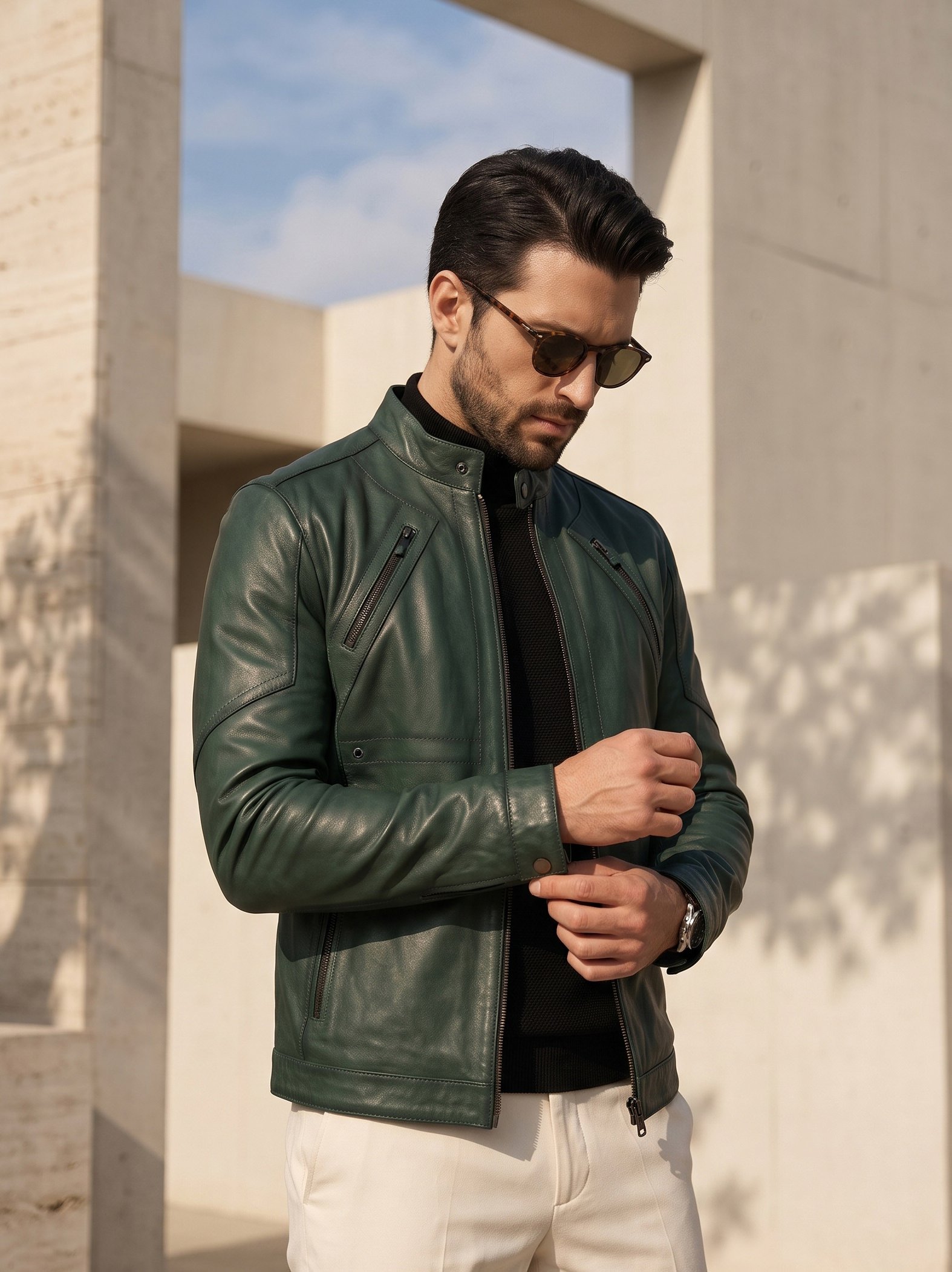 کاپشن مردانه چرم گوسفندی.8050