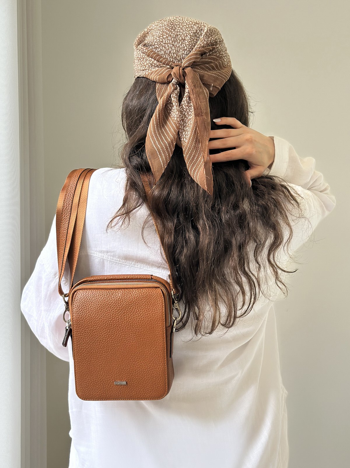 کیف دوشی چرم گاوی385