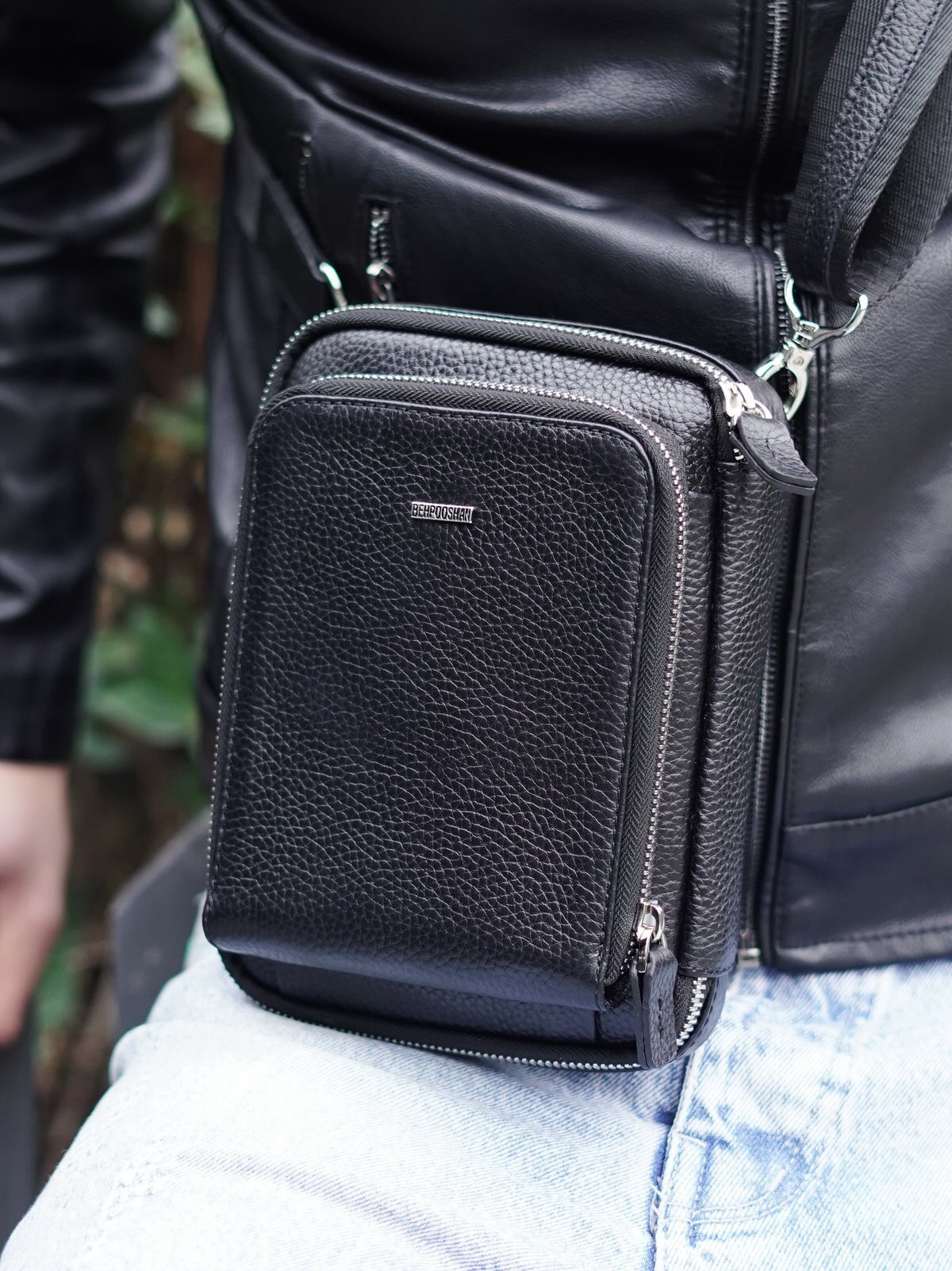 کیف دوشی چرم گاوی378