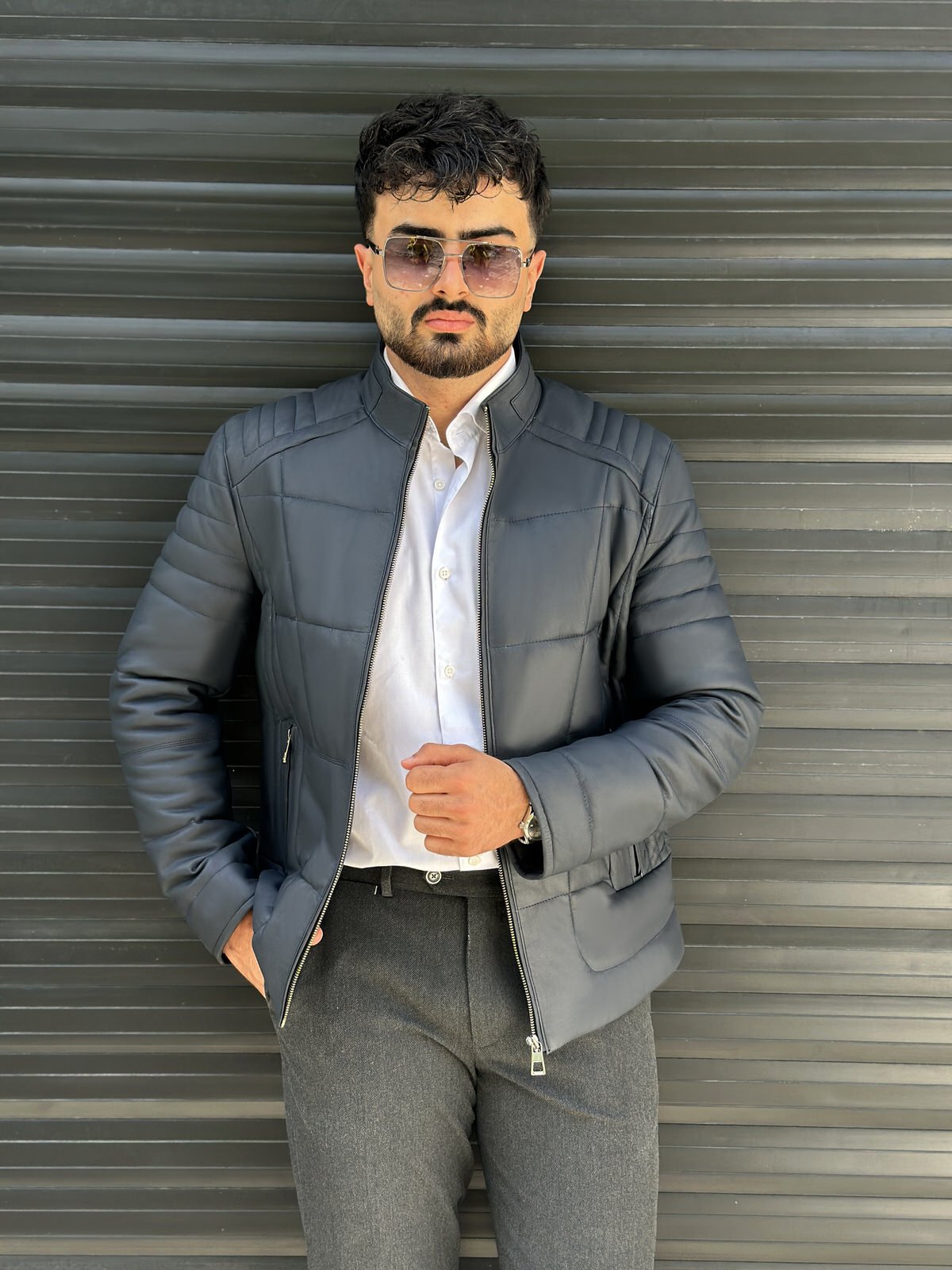 کاپشن مردانه چرم گوسفندی.N185