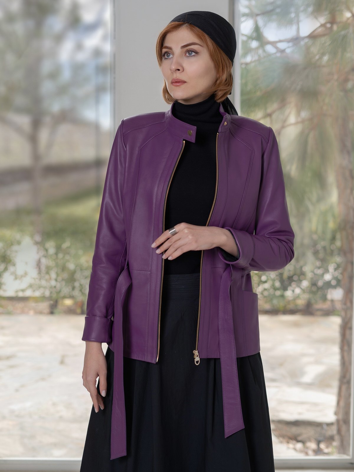 کاپشن زنانه چرم گوسفندی.N2022