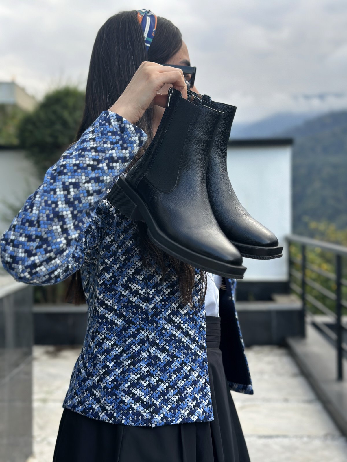 نیم بوت زنانه چرم گاوی.1008