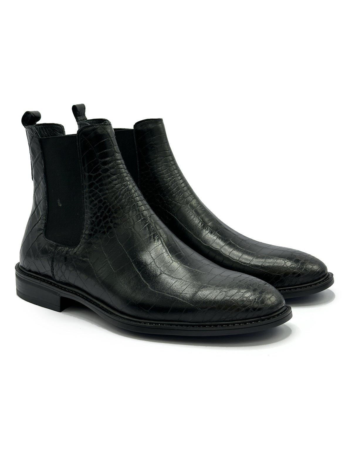 بوت مردانه چرم گاوی.k120 مشکی کروکو