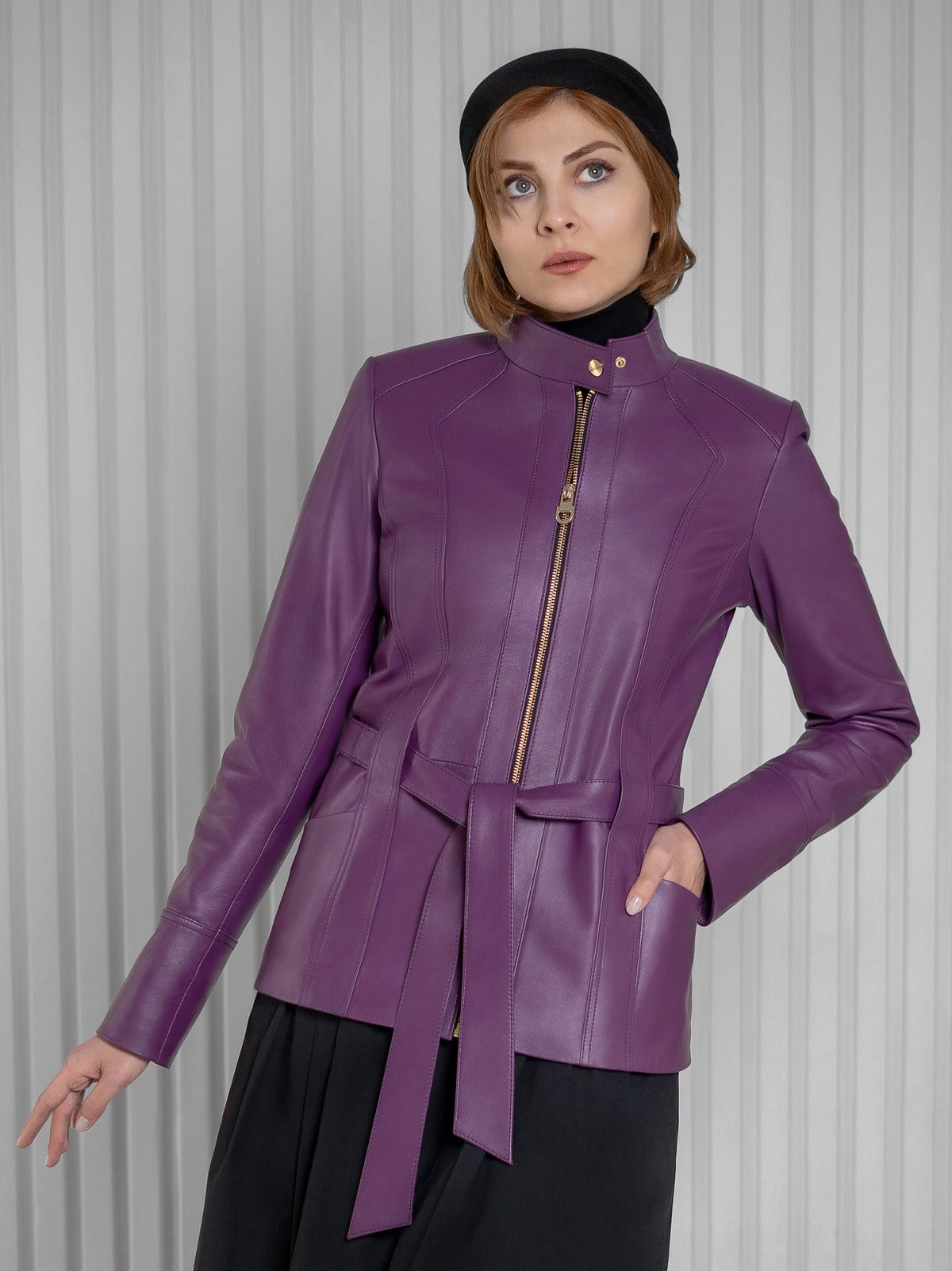 کاپشن زنانه چرم گوسفندی.N2022