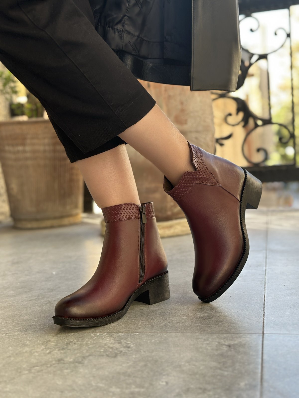 نیم بوت زنانه چرم گاوی.240628