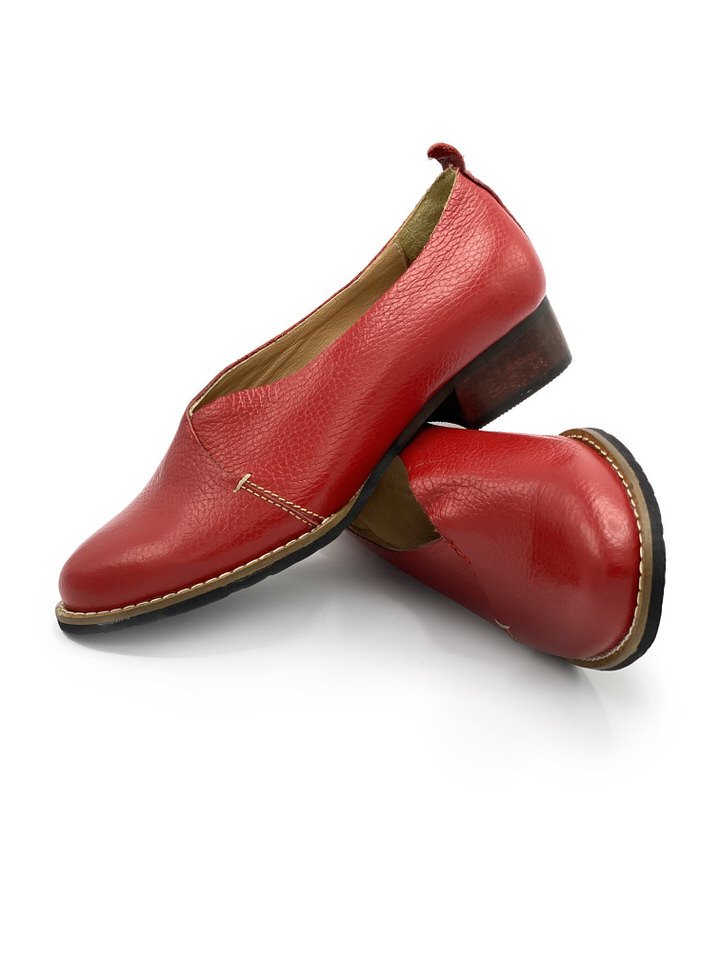 کفش زنانه چرم گاوی401. , قرمز فلوتر