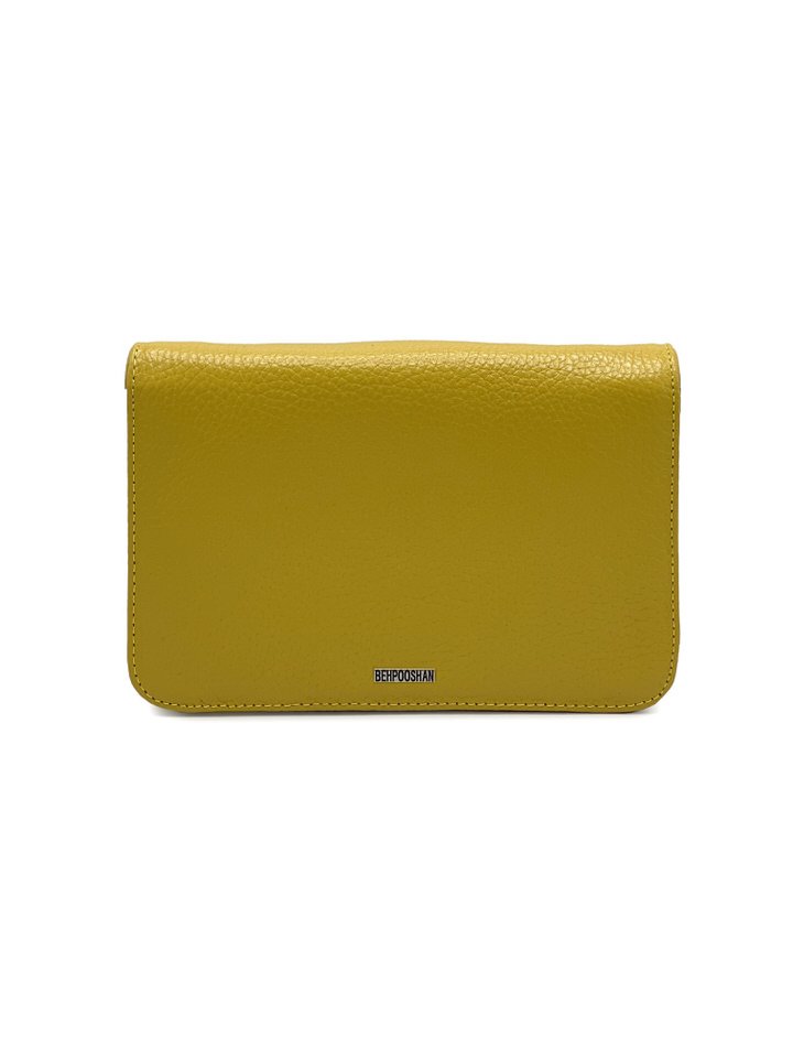 کیف زنانه چرم گاوی709 زرد فلوتر