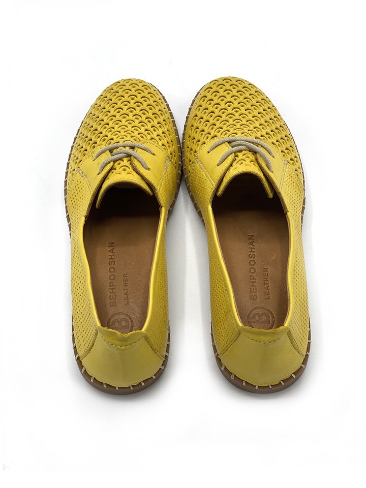 کفش زنانه چرم گاوی5353 , زرد