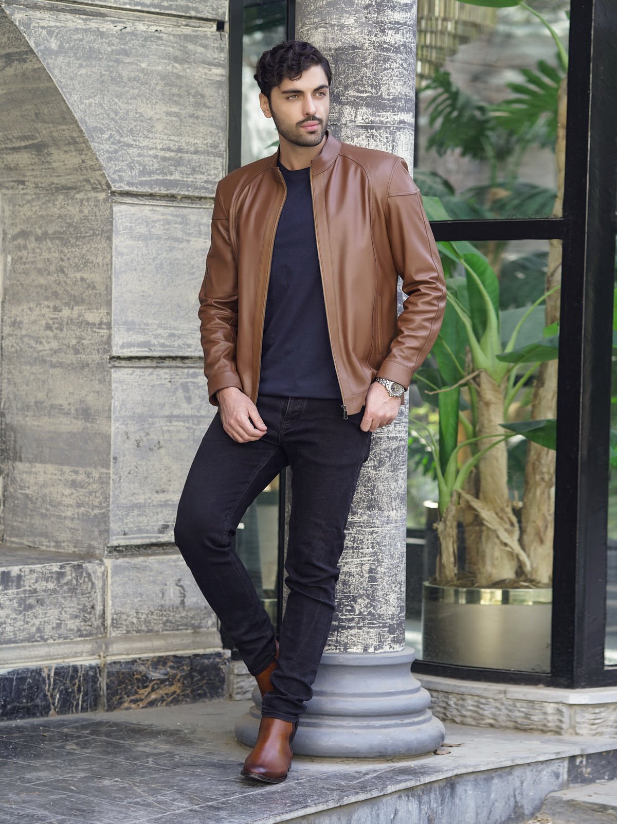 کاپشن مردانه چرم.T2040