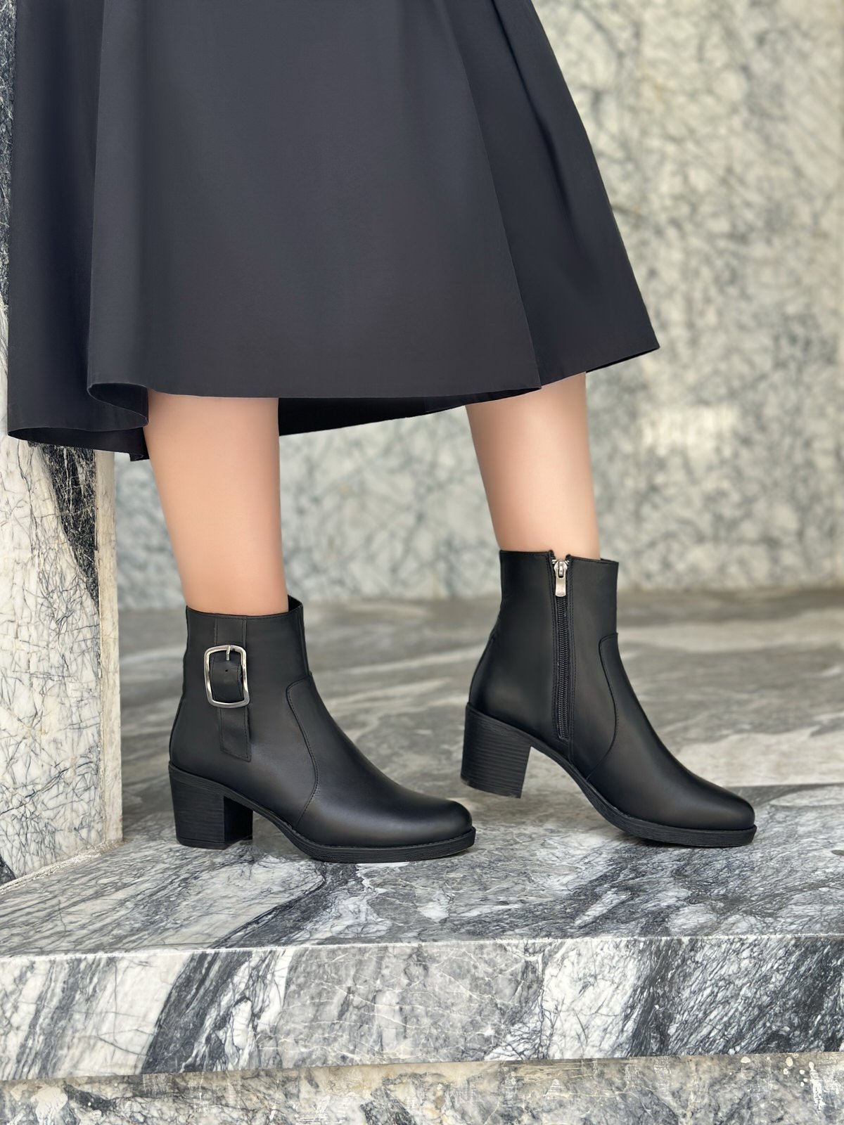 نیم بوت زنانه چرم گاوی.20340