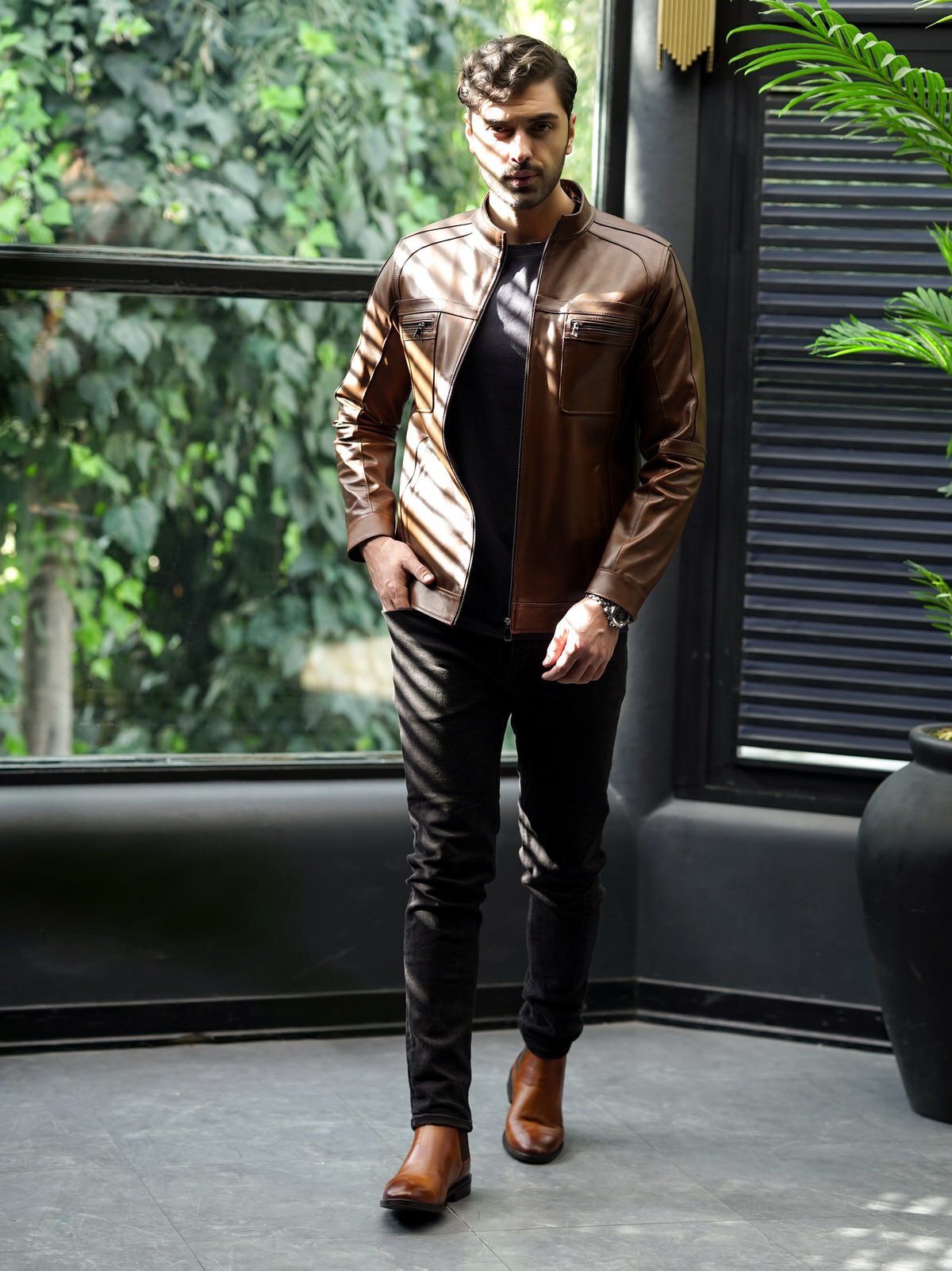 کاپشن مردانه چرم گوسفندی.2065