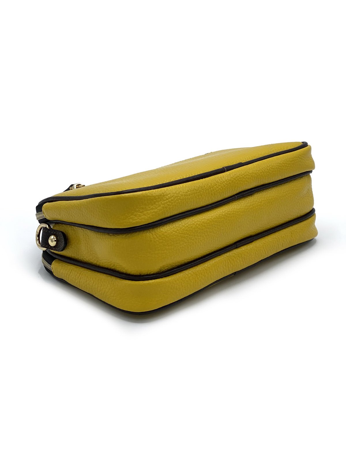 کیف زنانه چرم گاوی.110 , زرد-قهوه ای