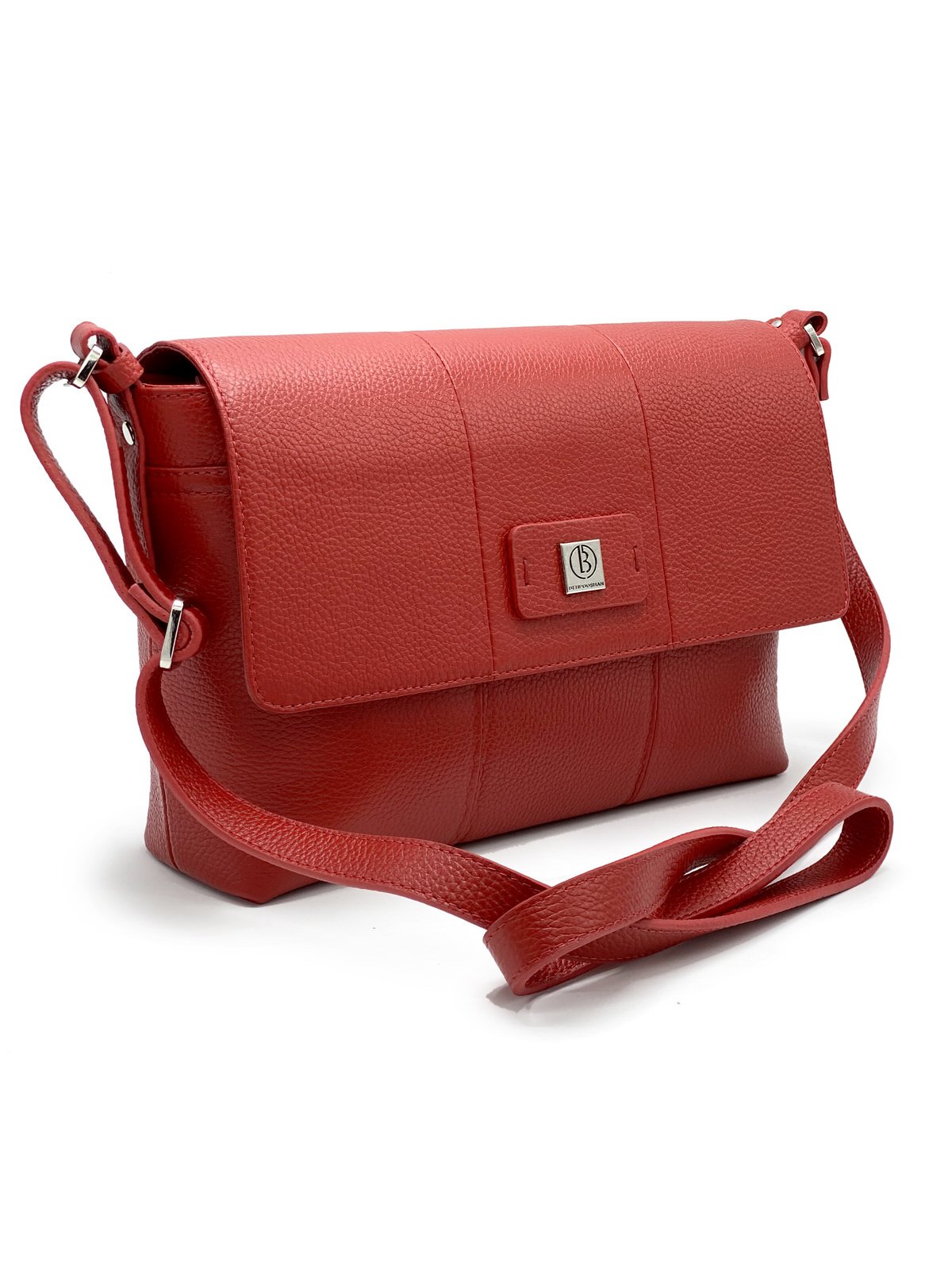کیف زنانه چرم گاوی599 , قرمز فلوتر