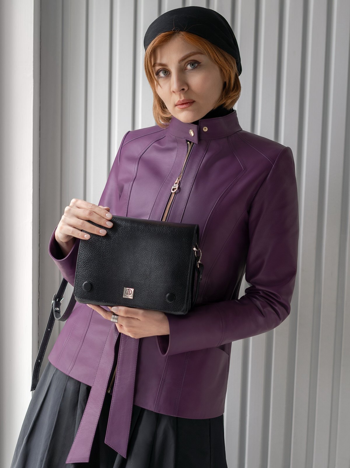 کاپشن زنانه چرم گوسفندی.N2022