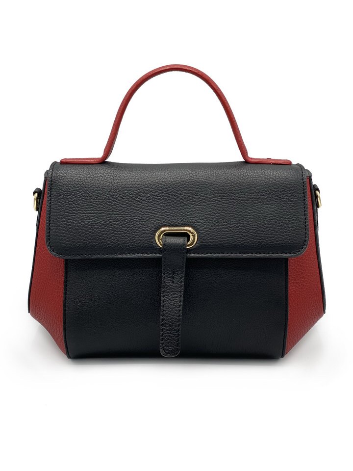 کیف زنانه چرم گاوی950 , مشکی-قرمز