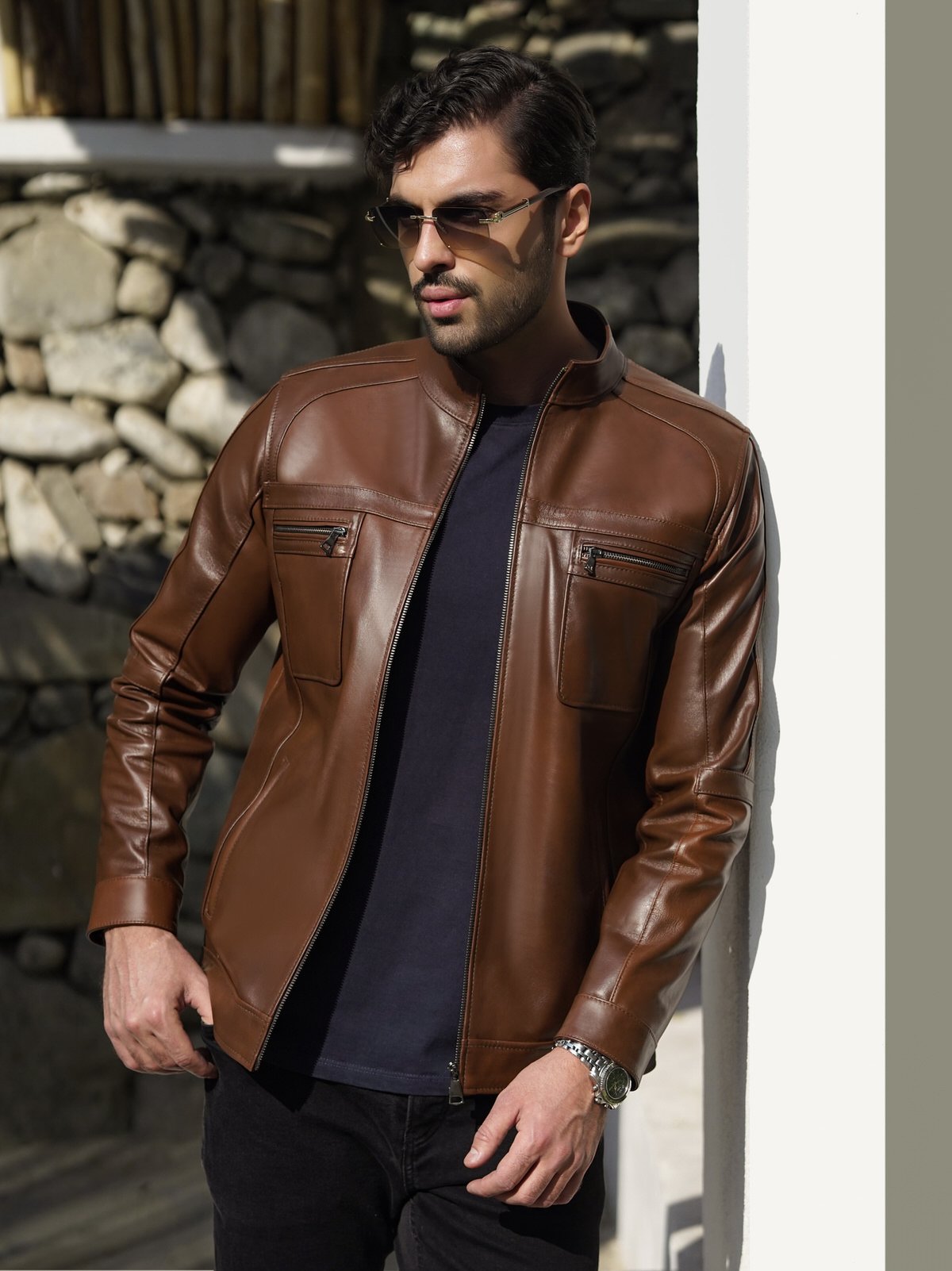 کاپشن مردانه چرم گوسفندی.2065