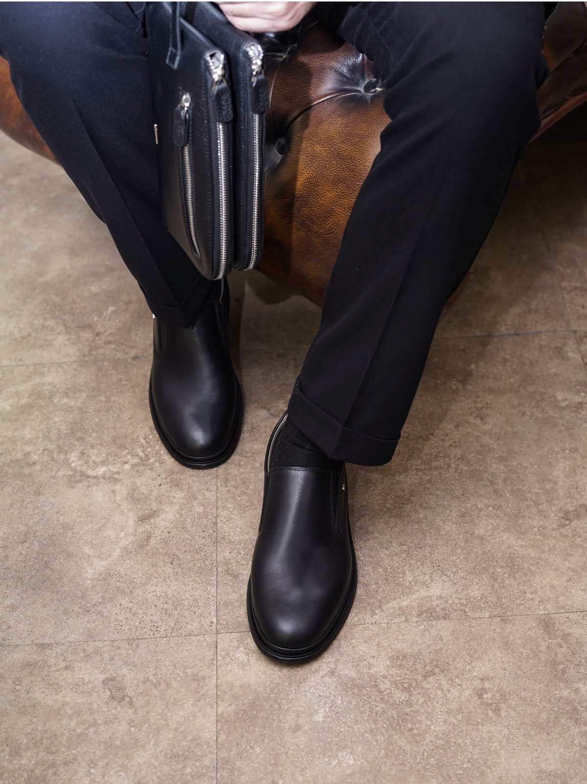 کفش مردانه چرم گاوی. بی بند842